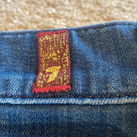 7 For All Mankind Button Fly Relaxed Flare Jeans Blue Size 31 TALL 32” - Picture 11 of 12
